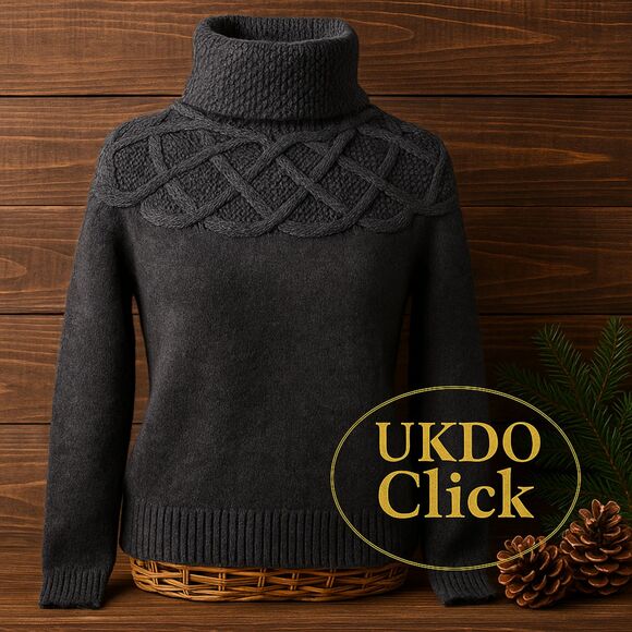 INC Petite Luxury Silk Angora Blend Turtleneck Sweater Gray Cable Knit - Picture 10 of 13